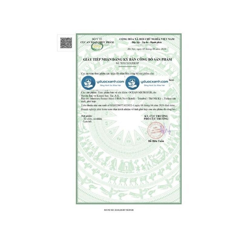 OCEAN MICROFER, 30ml, Nhỏ giọt bổ sung sắt cho trẻ sơ sinh từ 1 tháng tuổi của Châu Âu