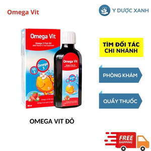 OMEGA VIT ĐỎ, 100ml, Siro dầu cá bổ sung Omega 3 cho bé, trẻ em sơ sinh của Thổ Nhĩ Kỳ
