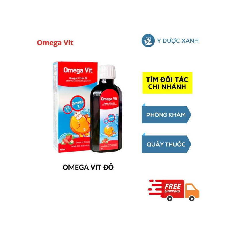 OMEGA VIT ĐỎ, 100ml, Siro dầu cá bổ sung Omega 3 cho bé, trẻ em sơ sinh của Thổ Nhĩ Kỳ