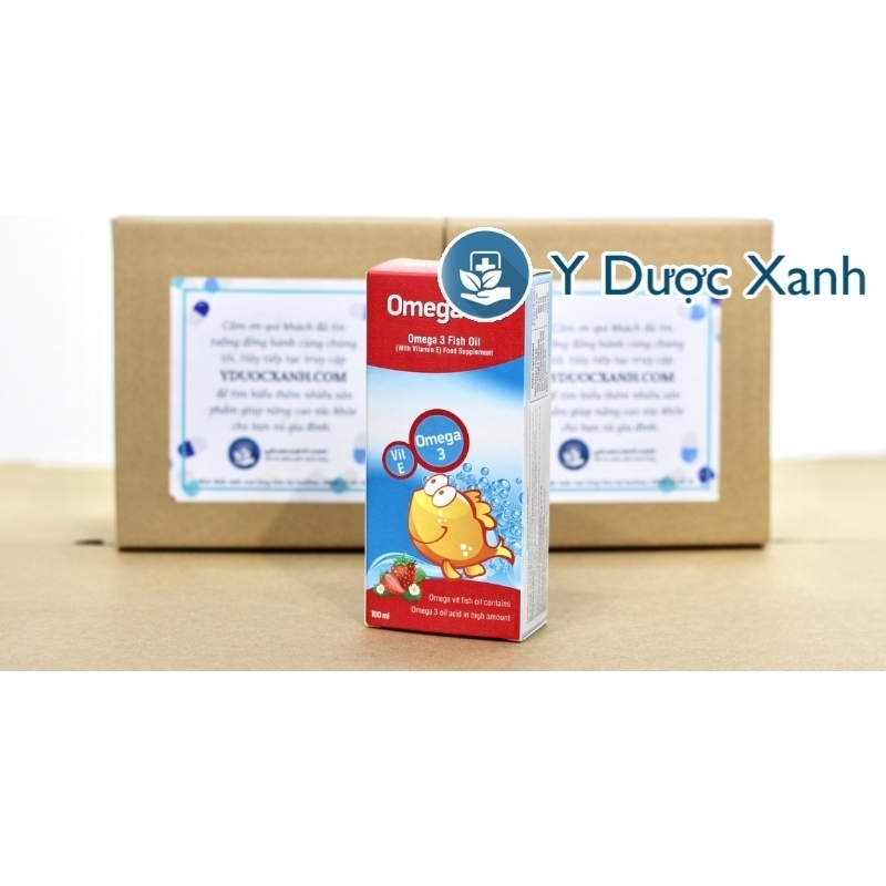 OMEGA VIT ĐỎ, 100ml, Siro dầu cá bổ sung Omega 3 cho bé, trẻ em sơ sinh của Thổ Nhĩ Kỳ