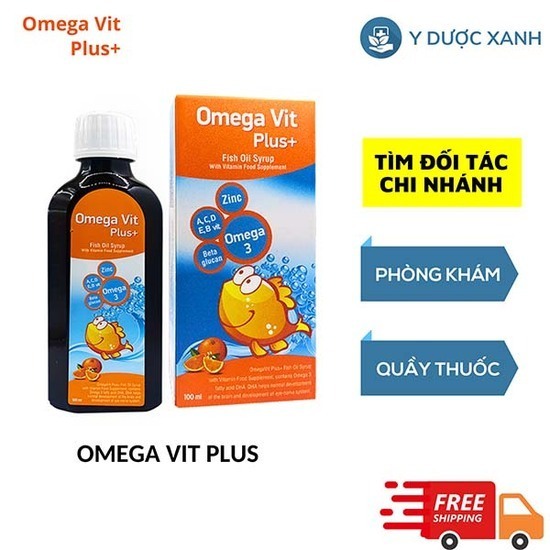 OMEGA VIT PLUS, 100ml, Siro bổ sung Omega 3 và khoáng chất cho bé, trẻ em từ 6 tháng tuổi của Châu Âu