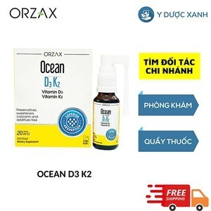 OCEAN D3 K2, 20ml, Hỗ trợ phát triển xương, chiều cao cho bé, trẻ sơ sinh của Thổ Nhĩ Kỳ