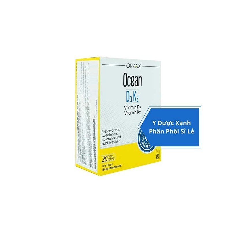 OCEAN D3 K2, 20ml, Hỗ trợ phát triển xương, chiều cao cho bé, trẻ sơ sinh của Thổ Nhĩ Kỳ