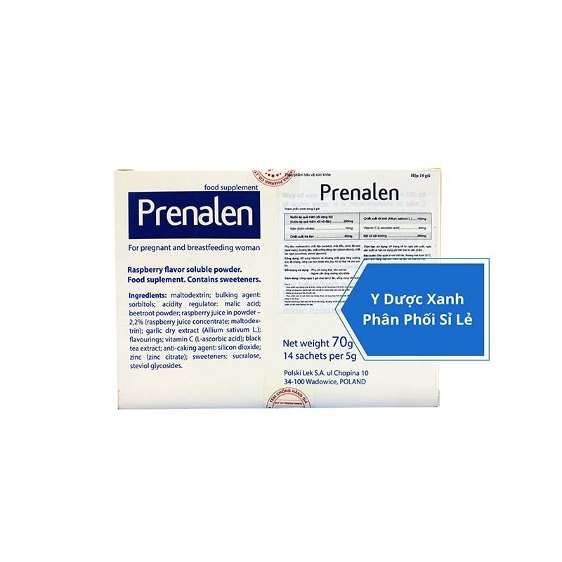 Thảo Dược PRENALEN, 14 gói, Bột uống tăng đề kháng cho bà bầu, sau sinh của Châu Âu