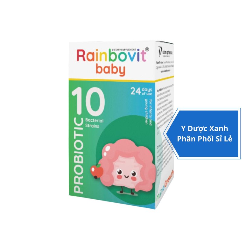 RAINBOVIT BABY PROBIOTIC, 5ml, Men 10 chủng đông khô bổ sung men vi sinh cho hệ tiêu hóa