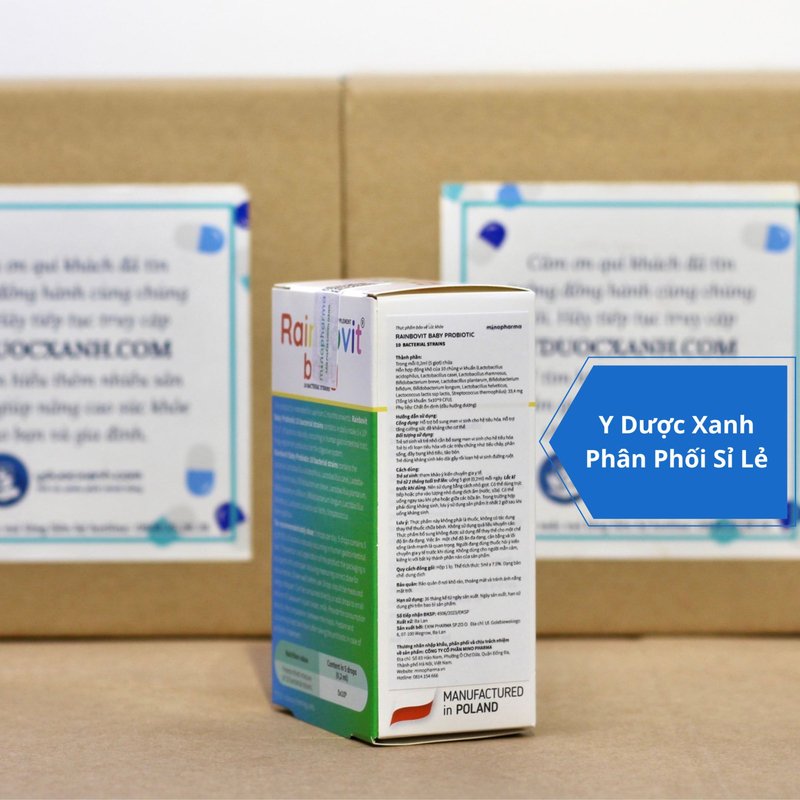 RAINBOVIT BABY PROBIOTIC, 5ml, Men 10 chủng đông khô bổ sung men vi sinh cho hệ tiêu hóa
