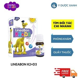 LINEABON K2+D3, 10ml, Nhỏ giọt tăng hấp thu canxi cho trẻ em, trẻ sơ sinh của Châu Âu