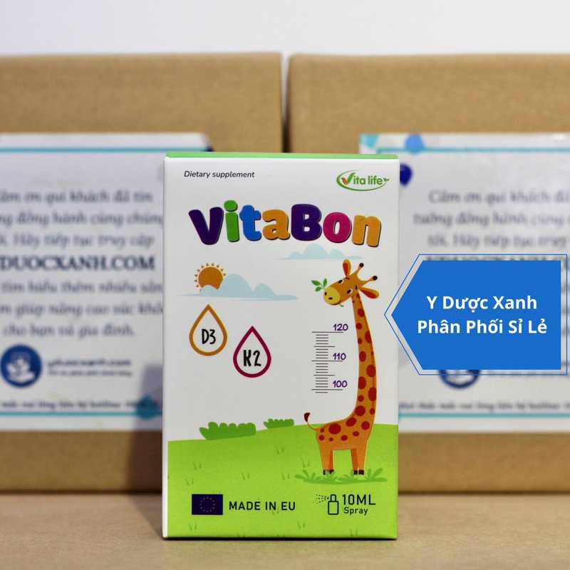 VITABON D3+K2, 10ml, Siro nhỏ giọt bổ sung vitamin D3 K2 cho trẻ của Ba Lan