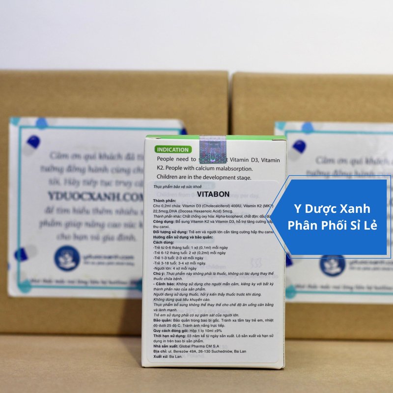 VITABON D3+K2, 10ml, Siro nhỏ giọt bổ sung vitamin D3 K2 cho trẻ của Ba Lan