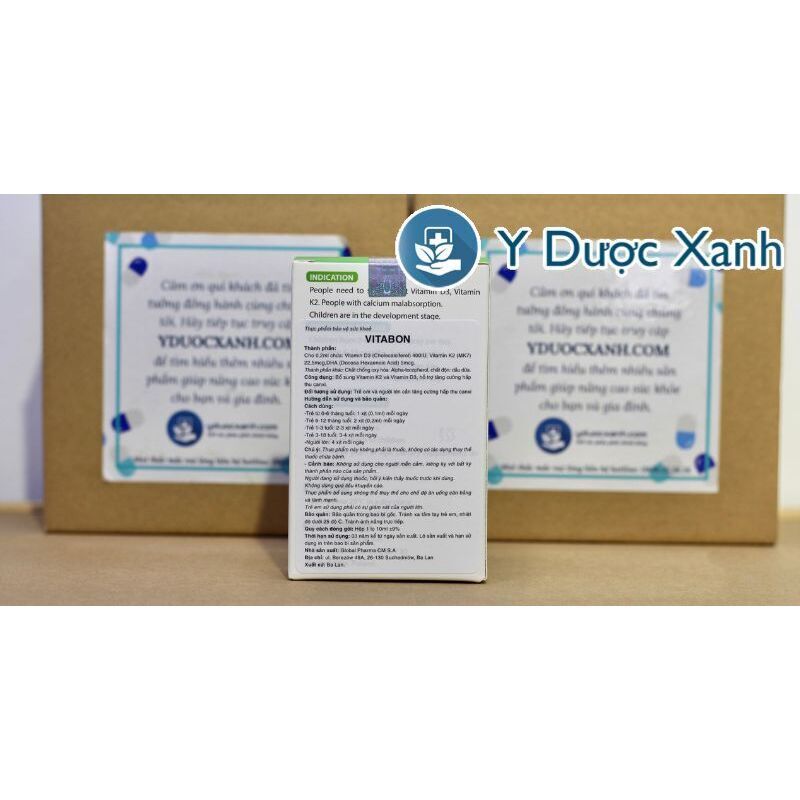 VITABON D3+K2, 10ml, Siro nhỏ giọt bổ sung vitamin D3 K2 cho trẻ của Ba Lan