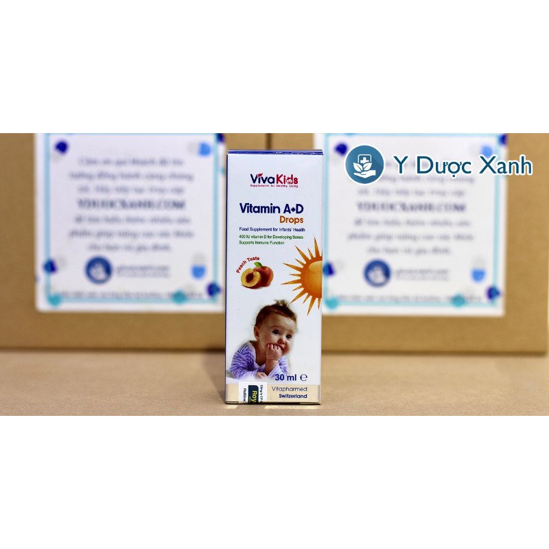 VIVAKIDS VITAMIN A+D DROPS, 30ml, Vitamin A+D nhỏ giọt cho trẻ sơ sinh của Thụy Sĩ