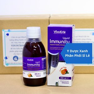 VIVAKIDS IMMUNITY LIQUID, 200ml, Siro tăng đề kháng cho bé trẻ từ 1 tuổi của Thụy Sĩ
