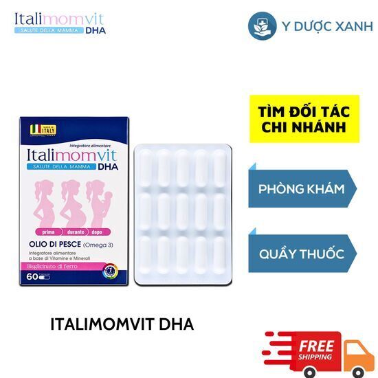 ITALIMOMVIT DHA, 30 - 60 viên, viên uống tổng hợp bổ sung vitamin và khoáng chất cho phụ nữ mang thai