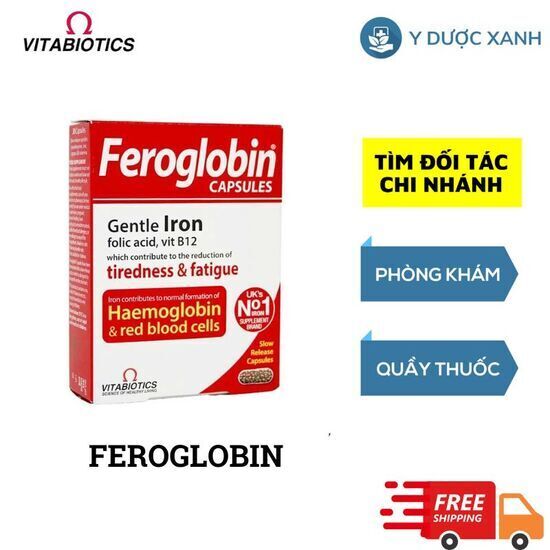 Viên uống Feroglobin B12, 30 viên, Vitabiotics hỗ trợ tăng khả năng tạo máu