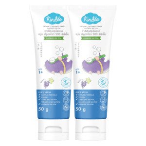 Combo 2 Kem đánh răng hữu cơ hương nho Kindee Flouride 500ppm (50g)