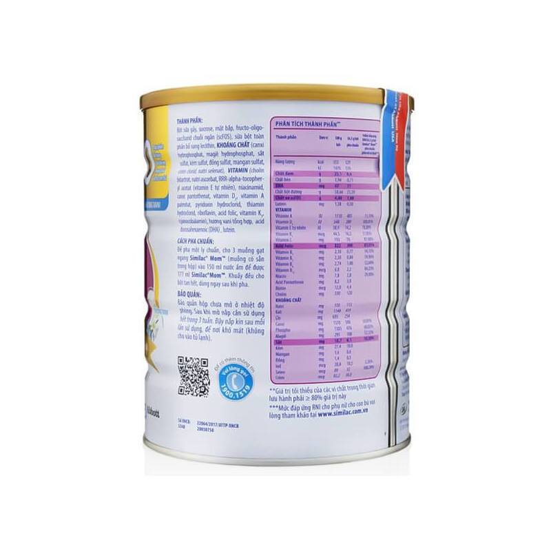 Combo 2 lon Sữa bầu Similac Mom 900g hương Vani