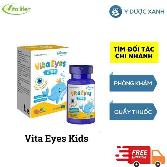 VITA EYES KIDS Viên Nhai Bổ Mắt Cho Bé Bổ Sung Lutein, Zeaxanthin Giúp Cải Thiện Thị Lực Cho Bé 60 viên